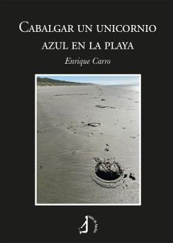 Cabalgar un unicornio azul en la playa.