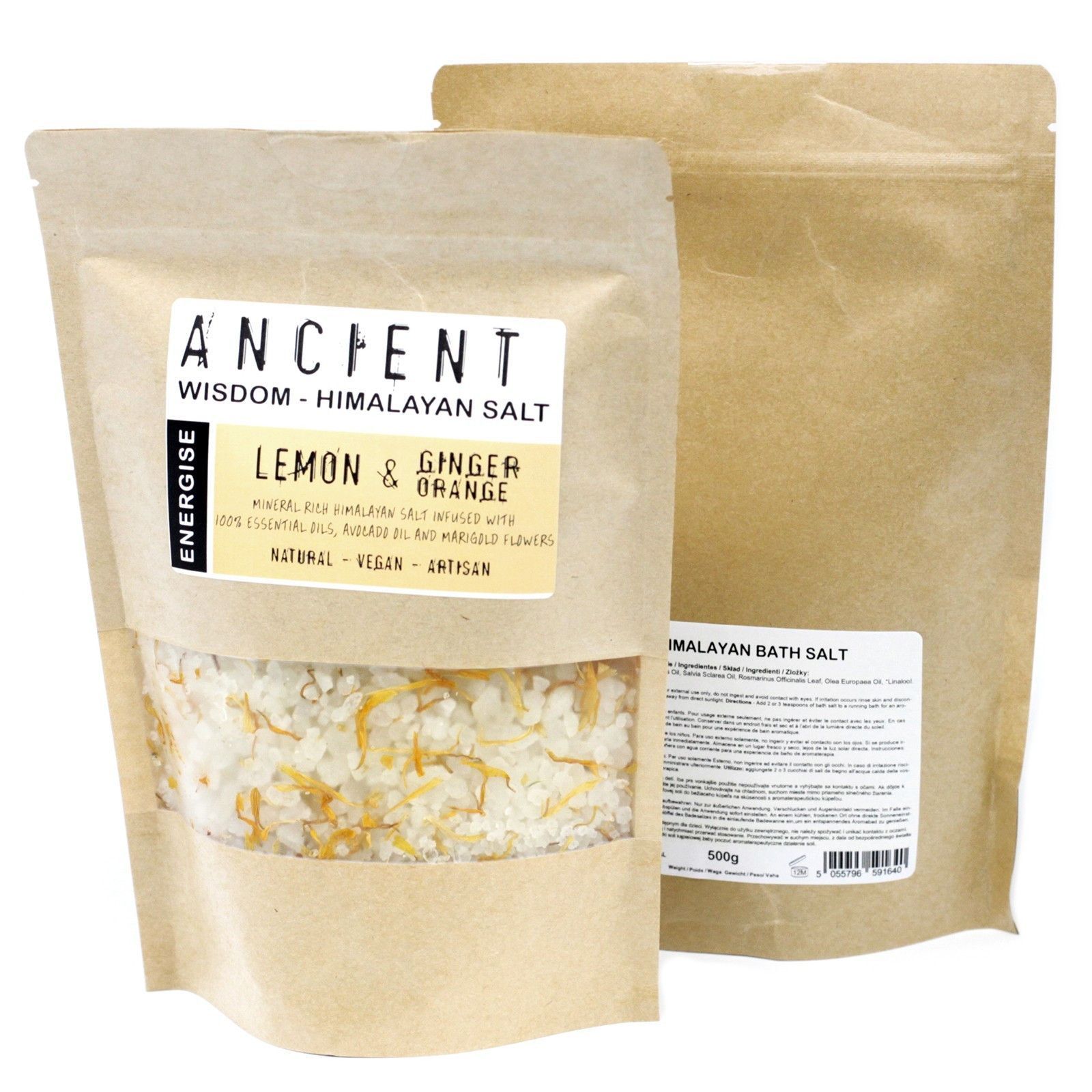 Mezclas de sal de baño del Himalaya - 500 g - Energizar