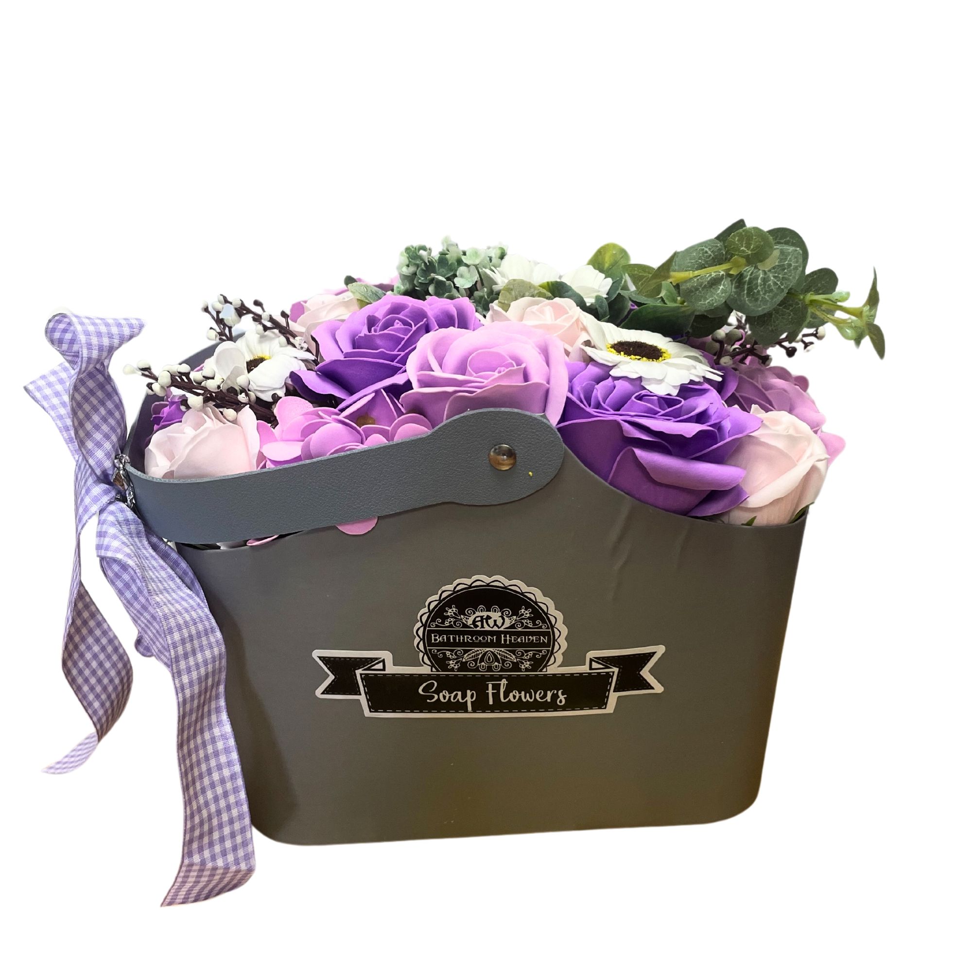 Cesta ramo de flores jabón - Lila - Imagen 6