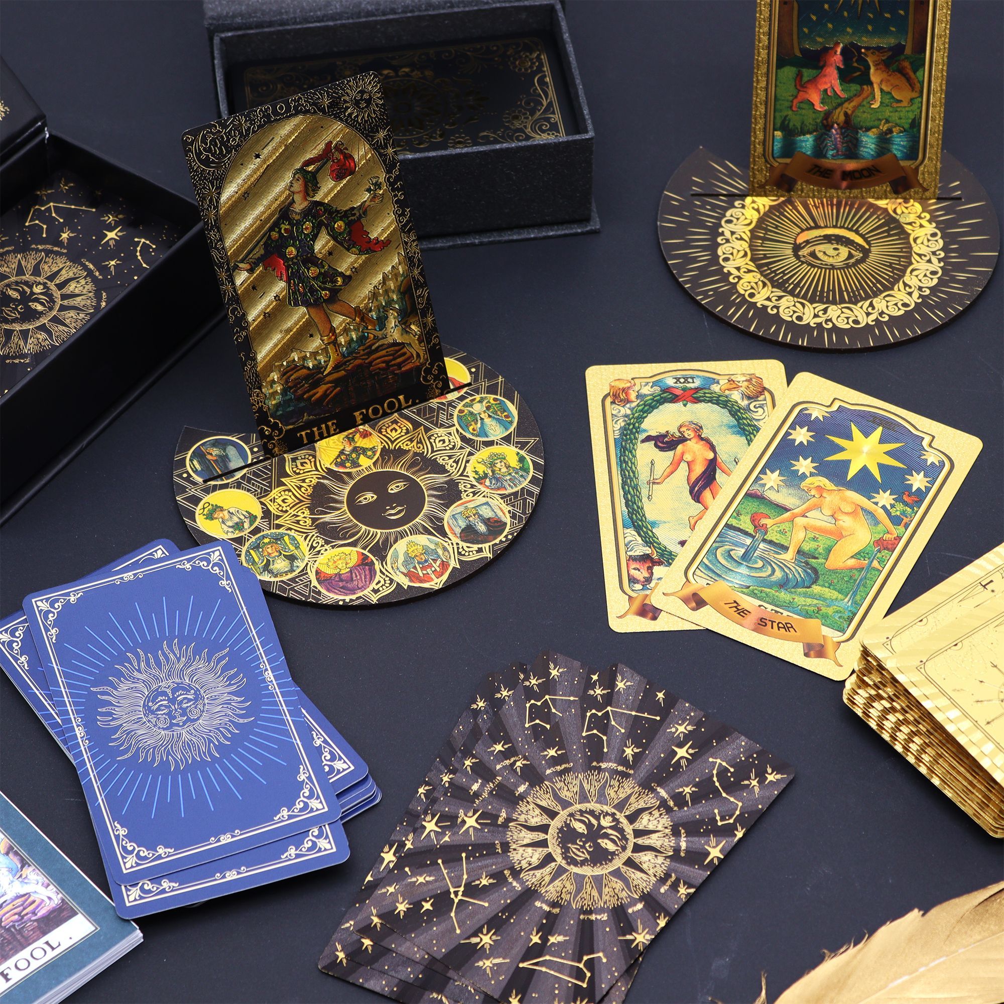 Juego de cartas de Tarot con lámina dorada - con folleto - Imagen 7