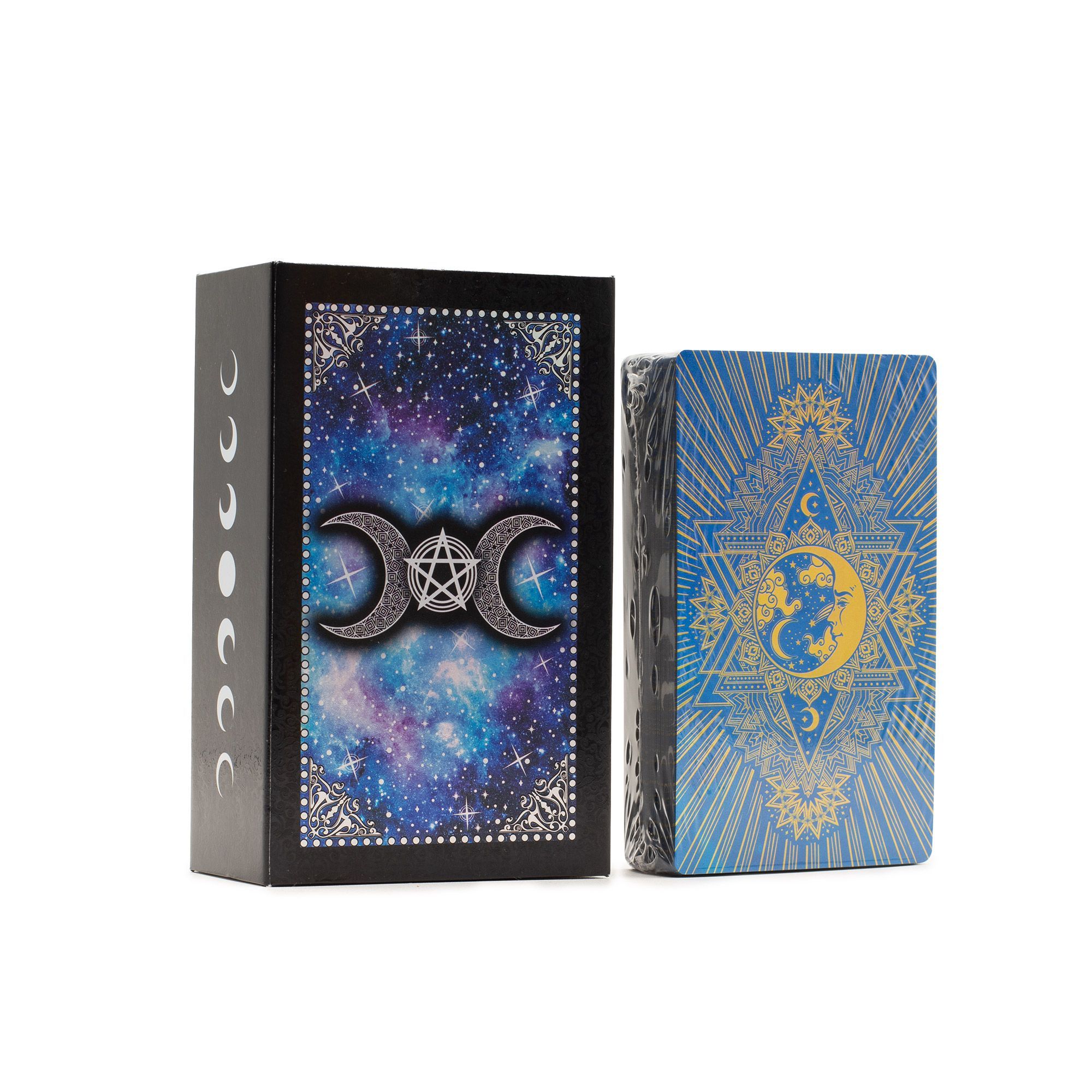 Conjunto de cartas de Tarot con lámina azul - Cara de la Luna - con folleto - Imagen 4