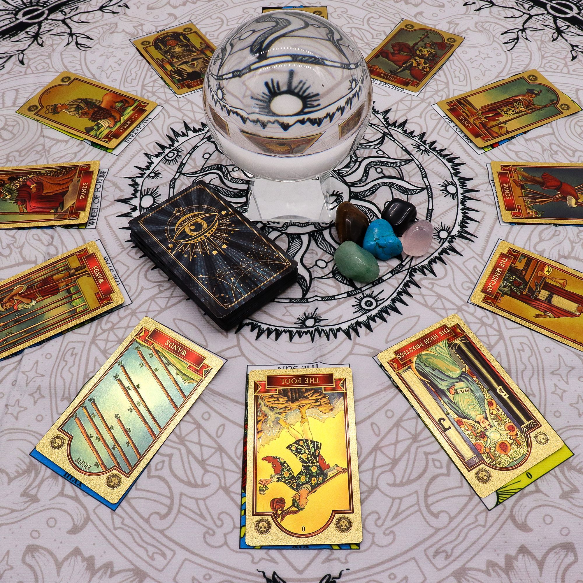 Paño para lectura del Tarot - Árbol de la Vida - Imagen 9