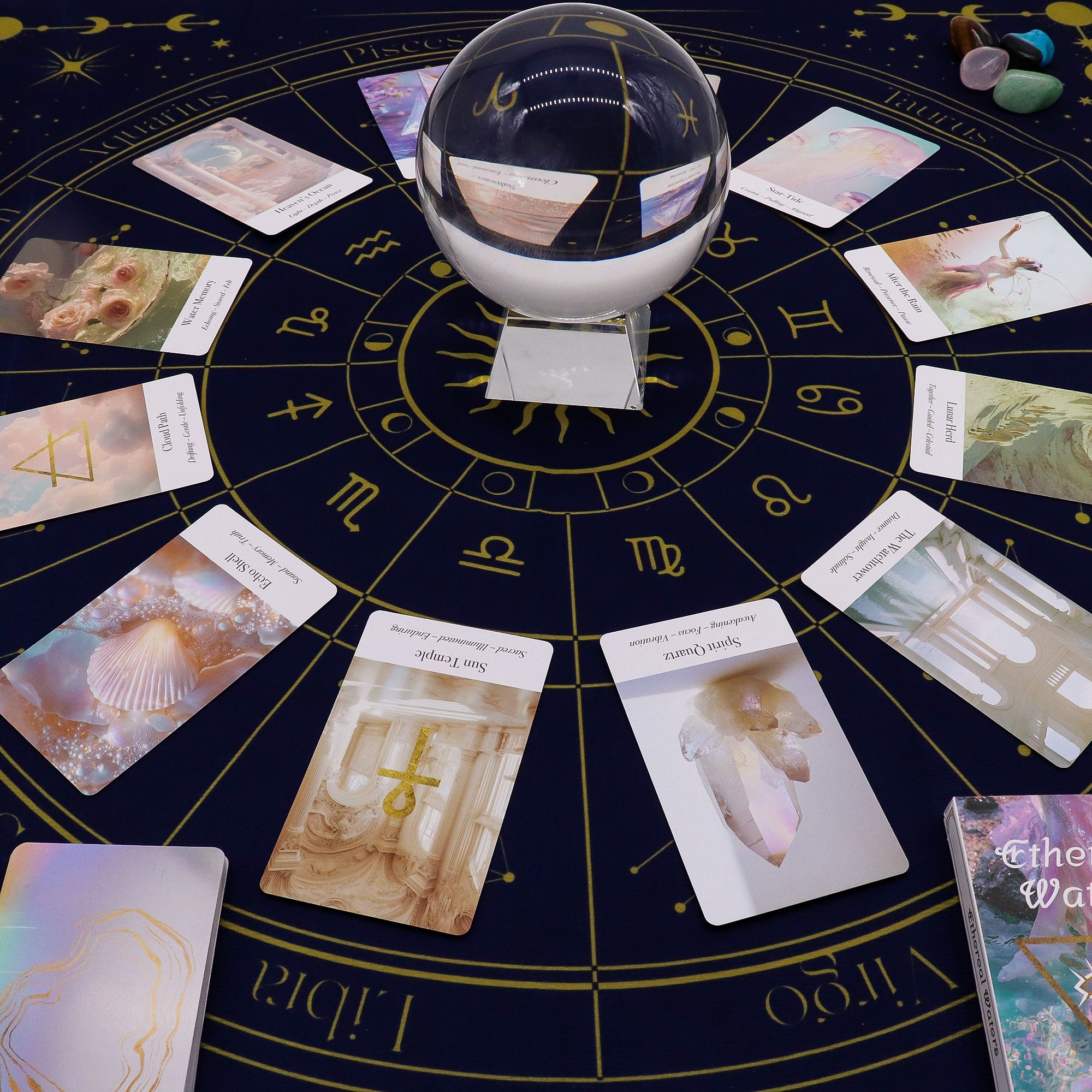 Paño para lectura de Tarot - Zodiaco - Imagen 10
